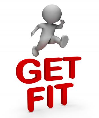 Get Fit Indicates Healthy Lifestyle And Character 3d Rendering