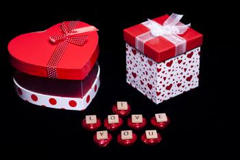 Gift boxes with I Love You