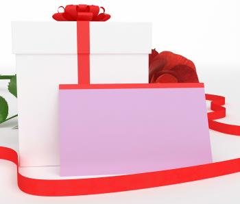 Gift Card Shows Package Romantic And Box