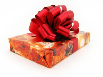 Gift with red bow