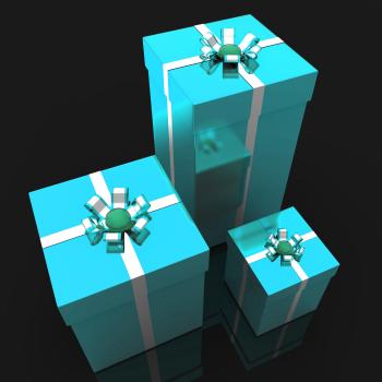 Giftboxes Celebration Indicates Present Joy And Gift-Box