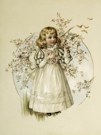 Sweet Little Girl Holding Flowers Image! - The Graphics Fairy