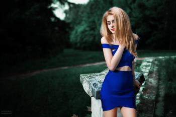 Girl in Blue Dress