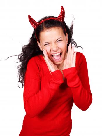 Girl in Devil Costume