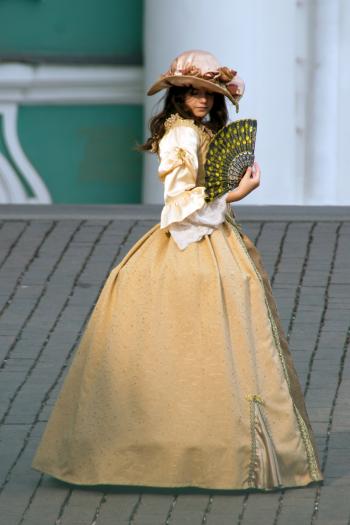 girl in old-fashioned dress