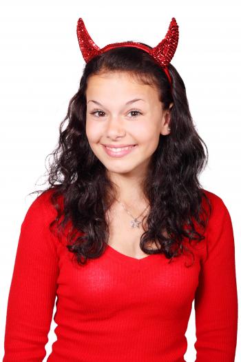 Girl in Red Costume