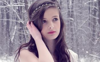 Girl In Winter Forest wallpapers | Girl In Winter Forest stock photos