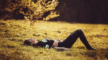 Girl Lying on the Grass