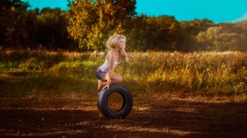 Girl with a Wheel