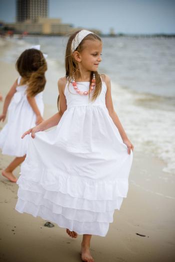 Girls White Beach Dress - White Maxi Dress - White Cotton Maxi Dress ...