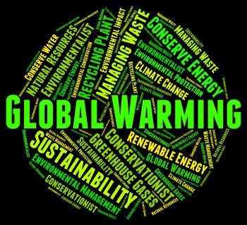 Global Warming Means World Text And Planet