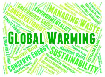 Global Warming Represents Atmosphere Words And Hot