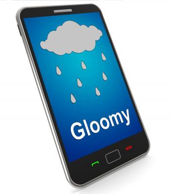 Gloomy On Mobile Shows Dark Grey Miserable Weather