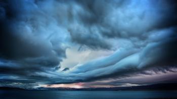 Download Wallpaper 1920x1080 clouds, sky, gloomy, blackness, sea ...