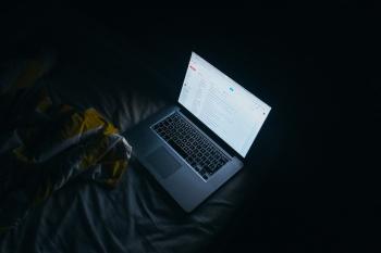 Gmail on Laptop in Dark