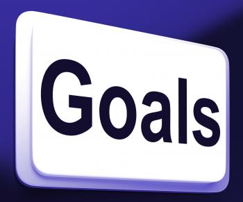 Goals Button Shows Aims Objectives Or Aspirations