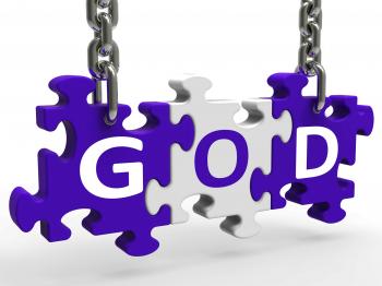 God On Puzzle Shows Prayers Gods Or Religion