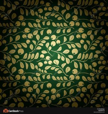 Gold and green vector background - floral pattern vector clip art ...