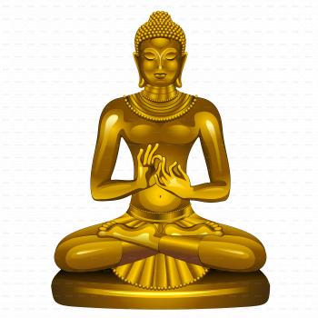 Buddha Gold and Emeralds Statue by Bluedarkat | GraphicRiver
