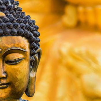 Half Gold Buddha Face Wallpaper for Wall Decor