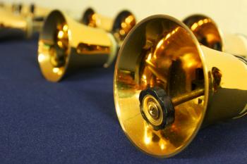 Golden bells at a church