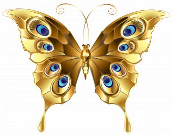Gold Butterfly PNG Clip Art Image | Gallery Yopriceville - High ...