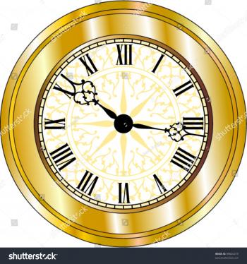 Vector Antique Looking Golden Clock Stock Vector 89620273 - Shutterstock