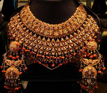 Golden Necklace with Stones