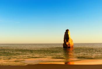 Golden Sea Stack - Beach in the Algarve - Portugal