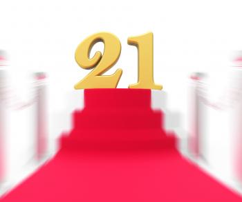 Golden Twenty One On Red Carpet Displays Entertainment Business Event