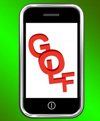 Golf On Phone Means Golfer Club Or Golfing