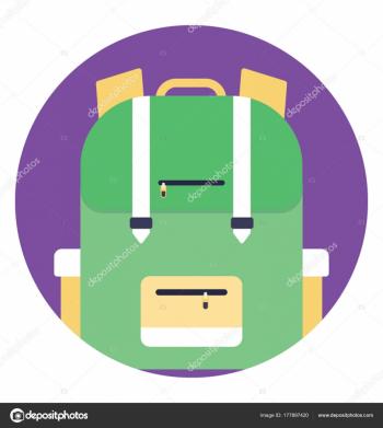 Graphical Representation Bag Flat Vector Icon School Bag — Stock ...