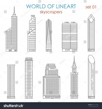 Architecture City Skyscraper Business Center Office Stock Vector ...