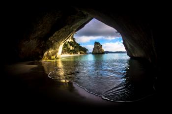 Gray and Brown Cave Near on the Ocean