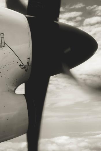 Grayscale Photo Of Airplane Propeller