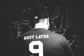 Grayscale Photo of Rest Later 9 Shirt