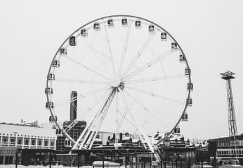 Grayscale Photography Of London Eye