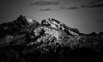 Grayscale Photography Of Mountain