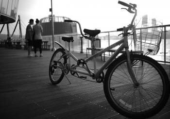 Grayscale Photography of Tandem Bike