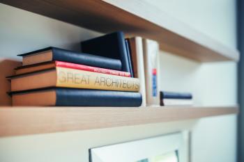 Great architects book - wooden shelf