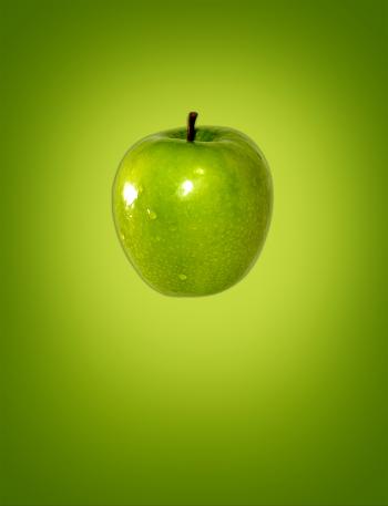 Green (apple) on green (background)