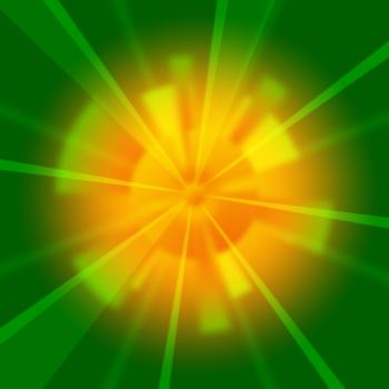 Green Beams Background Shows Shining And Rays