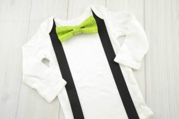 Textured Green Bow Tie & Suspender Shirt - Labor of Love Baby Boutique