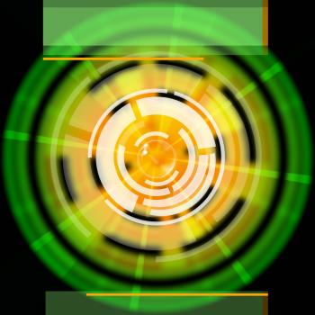 Green Disc Background Shows LP Circles And Rectangles