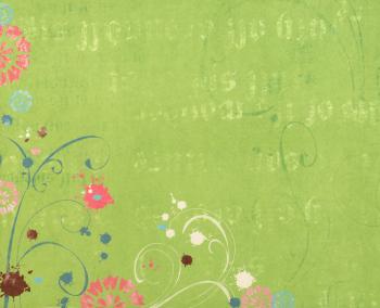 Green Floral Paper