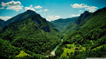 Green mountains and the river wallpapers and images - wallpapers ...