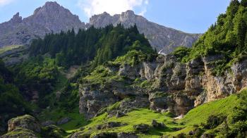 Mountain: Landscape Forest Peaks Green Mountains Nature Wallpaper ...