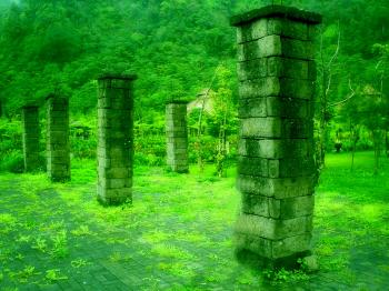 Green pillars