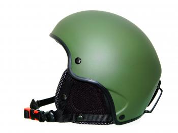 Green ski helmet