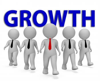 Growth Businessmen Shows Executive Entrepreneurial And Gain 3d Renderi